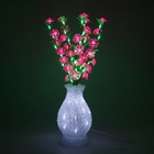 Светодиодная ваза 70х20, 3 цвета, 96 LED, цветы РОЗОВЫЕ - Фото 1