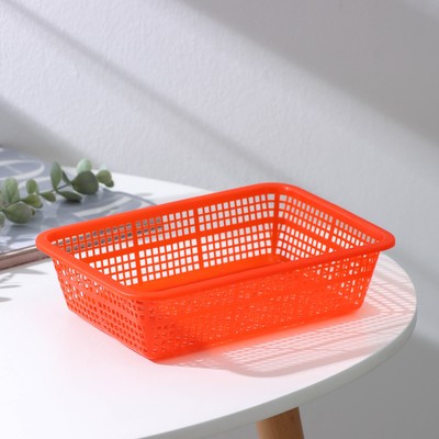 Корзина для хранения «Сеточка», пластик, 21,5×15×5 см, цвет оранжевый