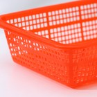 Корзинка пластиковая для хранения «Сеточка», 21,5×15×5 см, цвет оранжевый - Фото 3