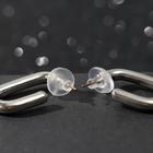 Серьги металл «Овал» линия, цвет серебро 7115892