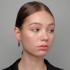 Серьги металл «Овал» линия, цвет серебро 7115892