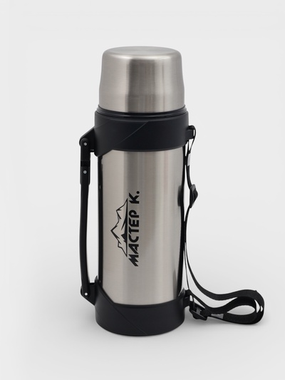 Термос Мастер К «Тропа», 31.5×12 см, с кружкой, сохраняет тепло 24 ч, нержавеющая сталь, серебристое