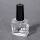 Бутылочка для лака/гель-лака, 10 мл, цвет прозрачный/чёрный - Фото 1