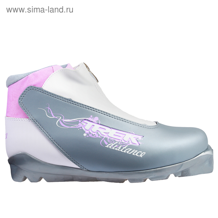 Ботинки лыжные TREK Distance Women Comfort SNS ИК, цвет серый металлик, лого сиреневый, размер 39 - Фото 1