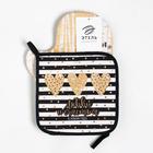 Набор кухонный «Все исполнит Новый Год« варежка-прихватка 20×28 см, прихватка 19×19 см,100%хлопок - Фото 6