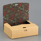 Коробка складная двухсторонняя «Новогодняя ботаника», 16.5 × 12.5 × 5 см, БЕЗ ЛЕНТЫ - Фото 3