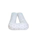 Наволочка к подушке для беременных u-образная 340х35 см, принт дамаск, цвет серый - Фото 3