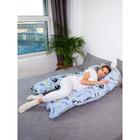 Наволочка к подушке для беременных u-образная 340х35 см, принт дамаск, цвет серый - Фото 7