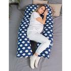 Наволочка к подушке для беременных u-образная 340х35 см, принт дамаск, цвет серый - Фото 8