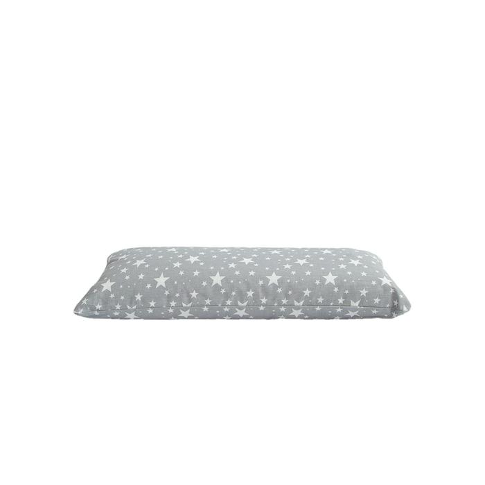 Подушка ортопедическая валик с лузгой гречихи, размер 20х50 см, звезды, цвет серый - Фото 1