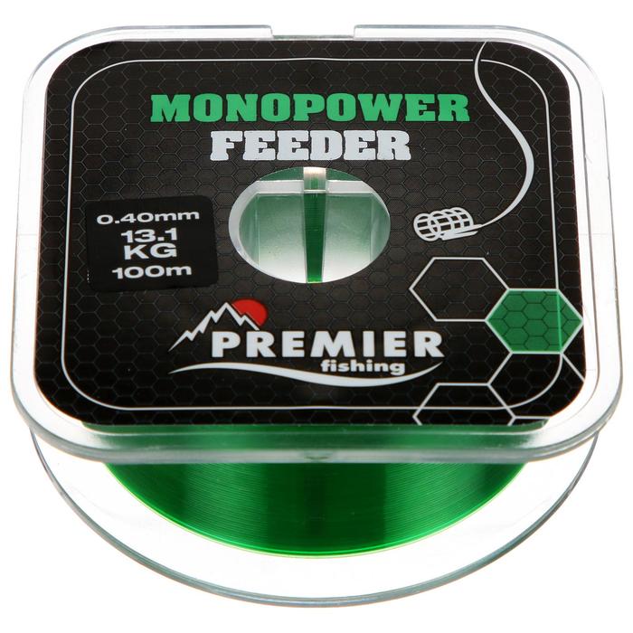 Леска Preмier fishing MONOPOWER Feeder, диаметр 0.4 мм, тест 13.1 кг, 100 м, зелёная