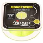 Леска Preмier fishing MONOPOWER Spinning, диаметр 0.16 мм, тест 2.8 кг, 100 м, флуоресцентная желтая - Фото 1