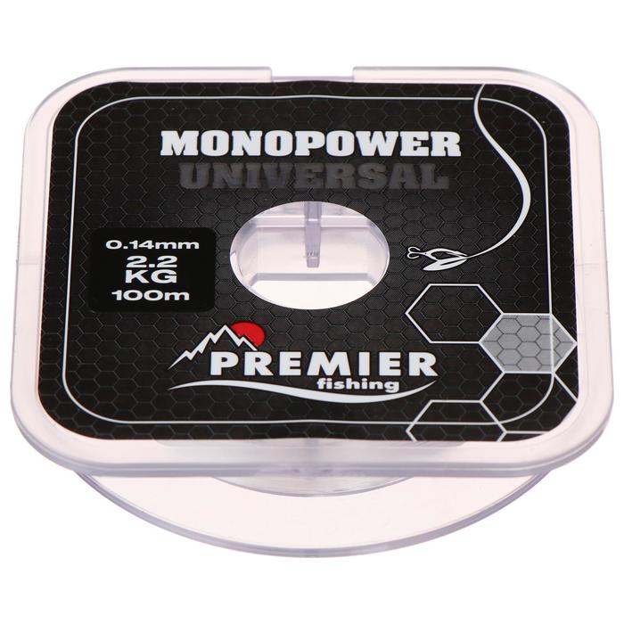 Леска Preмier fishing MONOPOWER Universal, 0.14 мм, тест 2.2 кг, 100 м, прозрачная