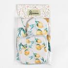 Кухонный набор Доляна Lemon, прихватка 17*17 см, рукавица 26*16 см, фартук 70*80 см 100% п/э - фото 37191539