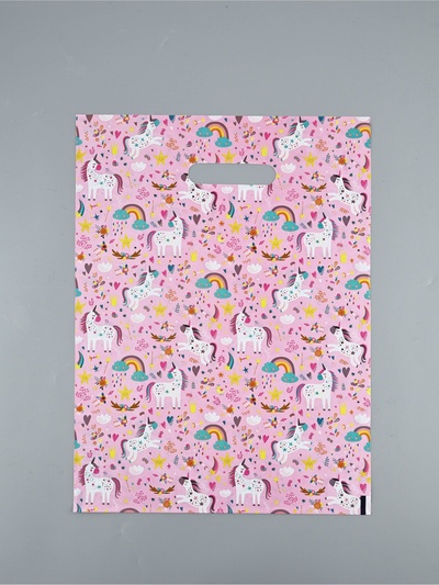 Пакет полиэтиленовый с вырубной ручкой «Единорожки», детский, 50 мкм 30×40 см
