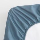 Простыня на резинке Этель 140*200*25 см, цв. серо-голубой, 100% хлопок, ранфорс - Фото 3
