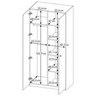 Шкаф двухсекционный Polini kids Simple, цвет серый 7163442 - фото 319808925