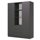 Шкаф прямой трёхстворчатый Polini kids Simple, 1346×516×1900 мм, цвет серый - Фото 1