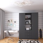 Шкаф прямой трёхстворчатый Polini kids Simple, 1346×516×1900 мм, цвет серый - Фото 2