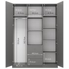 Шкаф прямой трёхстворчатый Polini kids Simple, 1346×516×1900 мм, цвет серый - Фото 6