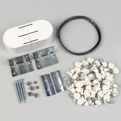 Карниз-струна 7 м, с пластмассовыми зажимами, 40 шт., белый