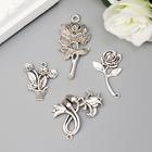 Декор металл "Цветок любви" (набор 4 шт) - Фото 1