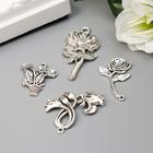 Декор металл "Цветок любви" (набор 4 шт) - Фото 2