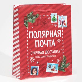 Пакет подарочный новогодний ламинированный «Полярная почта», MS 18 х 23 х 8 см, Новый год 6765813