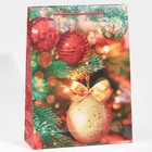 Пакет ламинированный вертикальный «Новогодние шарики», L 28 × 38 × 9 см - фото 9322234