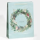 Пакет ламинированный вертикальный «Новогодний венок», L 28 × 38 × 9 см - Фото 3