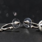 Серьги металл «Богиня» шары, цвет серебро - Фото 3