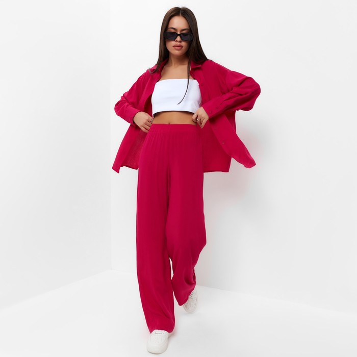 Костюм женский (рубашка и брюки) MIST р. 44, розовый 50405