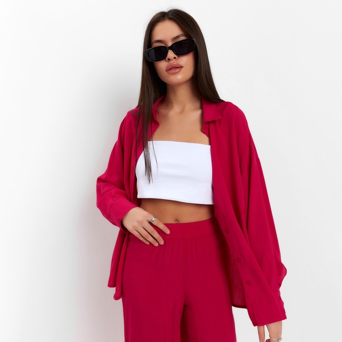 Костюм женский (рубашка и брюки) MIST р. 44, розовый 50405