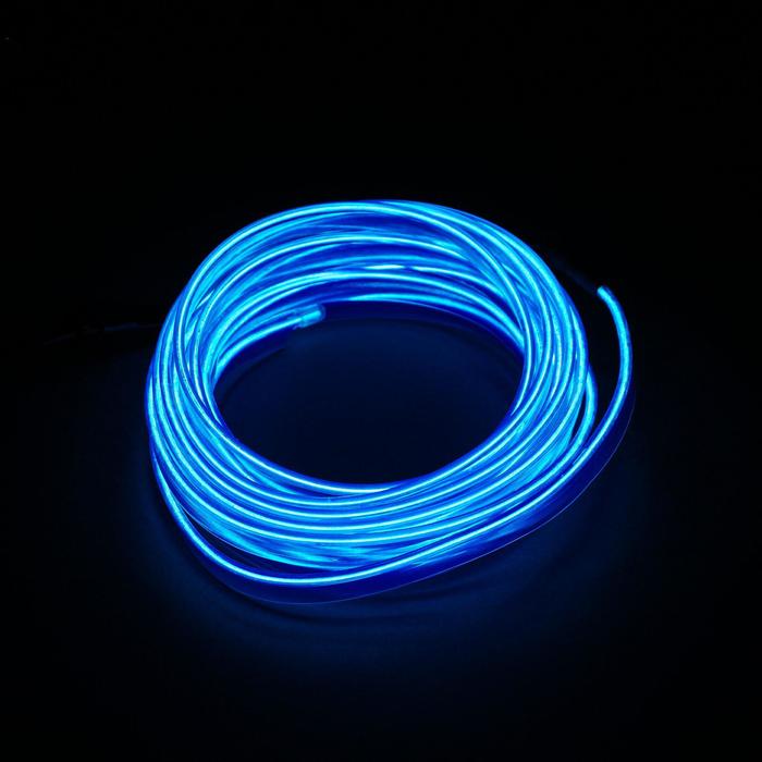 Неоновая нить для подсветки салона, синяя, 3 м - Фото 1