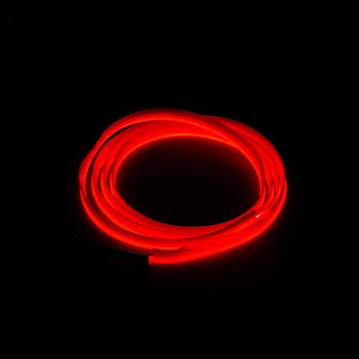 Неоновая нить для подсветки салона, красная, 1 м - Фото 1