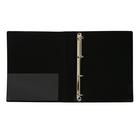 Папка на 4 кольцах А4, Calligrata, 40 мм, 700 мкм, внутренний карман, карман на корешок, черная - Фото 2