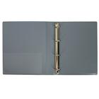 Папка на 4 кольцах А4, Calligrata, 40 мм, 700 мкм, внутренний карман, карман на корешок, серая - Фото 2