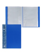 Папка с 100 вкладышами А4, 700 мкм, Calligrata, карман на корешке, синяя - Фото 1