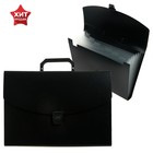 Папка-портфель А4 Calligrata, 6 отделений, 700 мкм, до 300 листов, чёрная - Фото 1