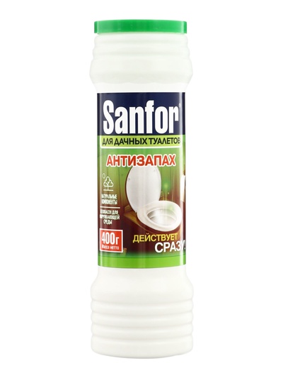 Средство дезодорирующее для дачных туалетов Sanfor, Антизапах, 400 г