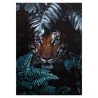 Картина на холсте "Тигр в листьях" 50х70 см - фото 319988824
