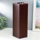 Шкатулка дерево, кожзам под бутылку "Коричневая с белой строчкой" 4 предмета 36х11х12 см - фото 23124080