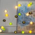 УЦЕНКА Гирлянда «Нить» 5 м с насадками «Клубки бело-зелёные», IP20, прозрачная нить, 20 LED, свечение тёплое белое, 220 В - Фото 7