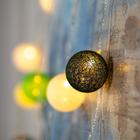 УЦЕНКА Гирлянда «Нить» 5 м с насадками «Клубки бело-зелёные», IP20, прозрачная нить, 20 LED, свечение тёплое белое, 220 В - Фото 6