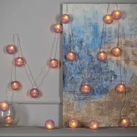 УЦЕНКА НИТЬ DCR. 5 м, с насад. "Клубки ФИОЛЕТОВЫЕ" 6 см, IP20, LED-20-220V, фикс, Т/БЕЛЫЙ