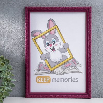 Фоторамка пластик L-2 21х30 см бордо (пластиковый экран), МИКС