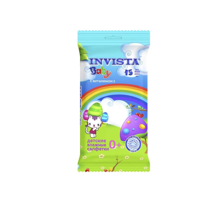 Влажные салфетки INVISTA Lux  для детей с первых дней жизни с витамином Е, 15 шт. - Фото 1