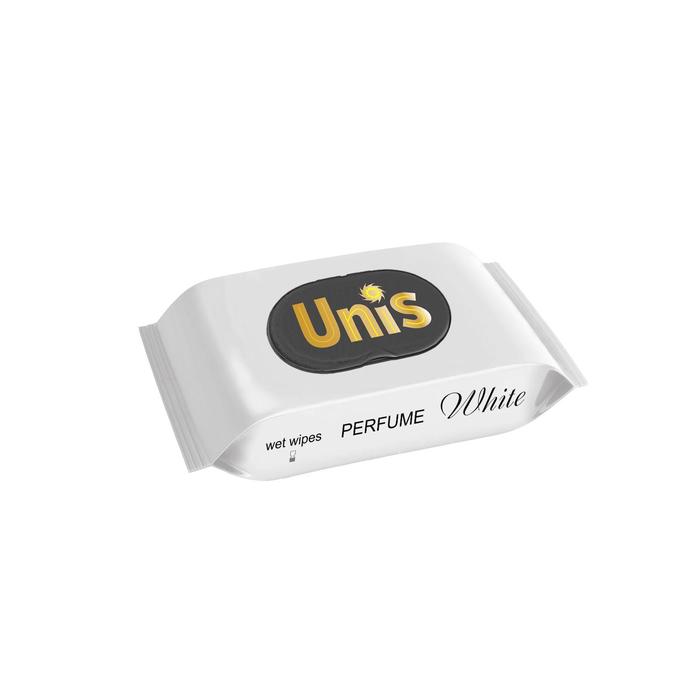 Влажные салфетки UNIS White антибактериальные, с клапаном, 48 шт. - Фото 1