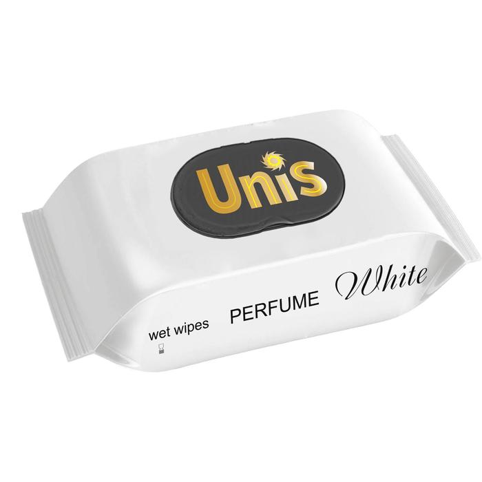Влажные салфетки UNIS White антибактериальные, с клапаном, 84 шт. - Фото 1