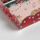 Коробка для кондитерских изделий с PVC крышкой «Гирлянды», 10.5 х 21 х 3 см, Новый год - Фото 3